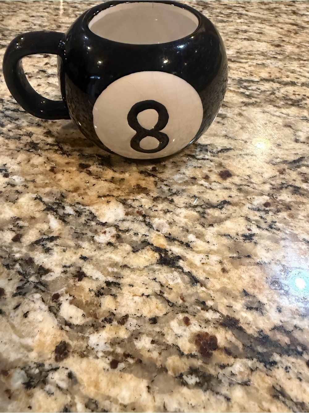 8-Ball round expresso Ceramic Coffee Mug - Black and White